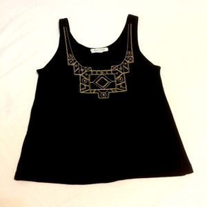 White House Black Market black/gold tank top
